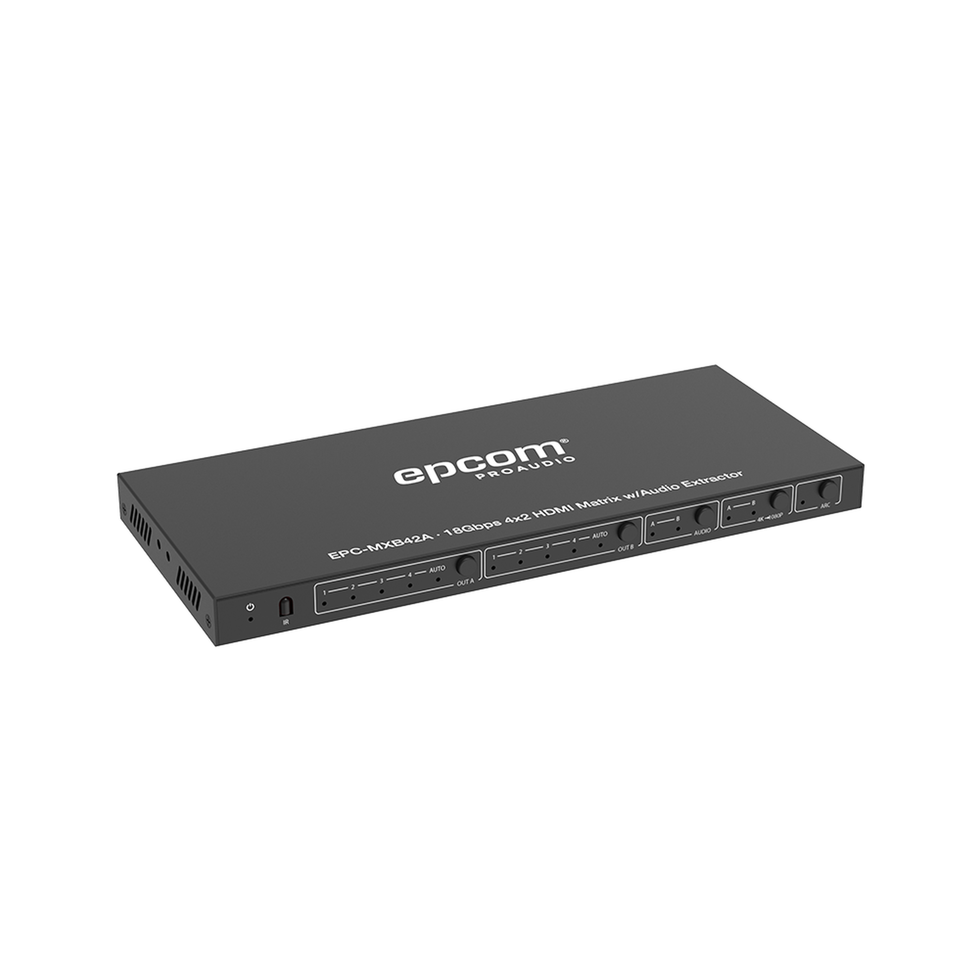 Matricial HDMI | 4x2 | 4K2K@60Hz | HDR | YCbCr 4:4:4 | EDID Auto | Extractor de Audio | Salida de audio análoga y digitalizados | HDCP 2.2 | 18 Gbps Matricial HDMI | 4x2 | 4K2K@60Hz | HDR | YCbCr 4:4:4 | EDID Auto | Extractor de Audio | Salida de audio análoga y digitalizados | HDCP 2.2 | 18 Gbps